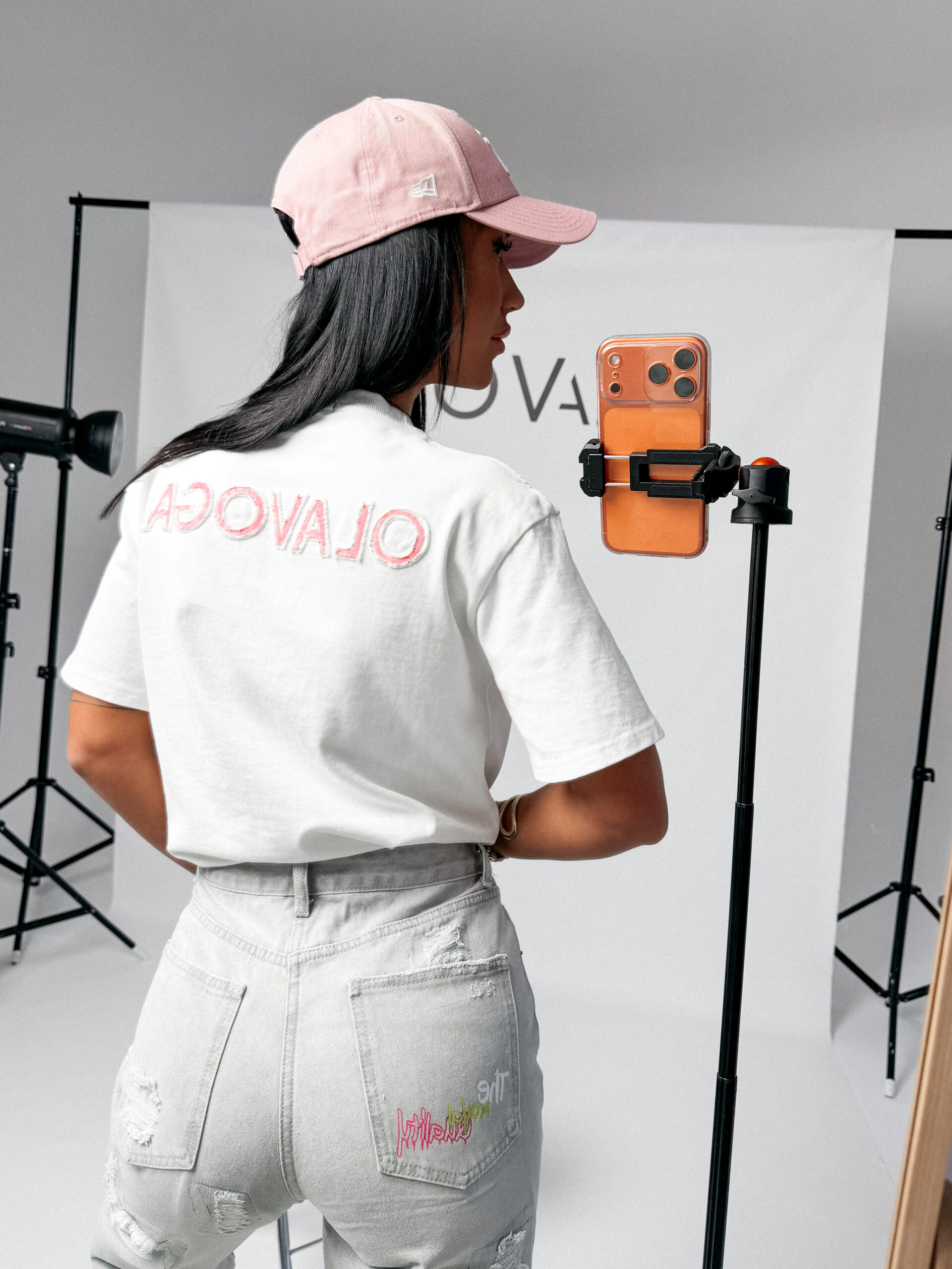 OLAVOGA | T-SHIRT DAMSKI BLUSH | ECRU