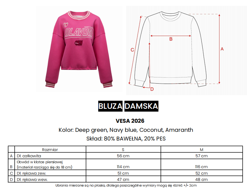 OLAVOGA BLUZA DAMSKA | VESA | GRANATOWA | S - zdjęcie 3